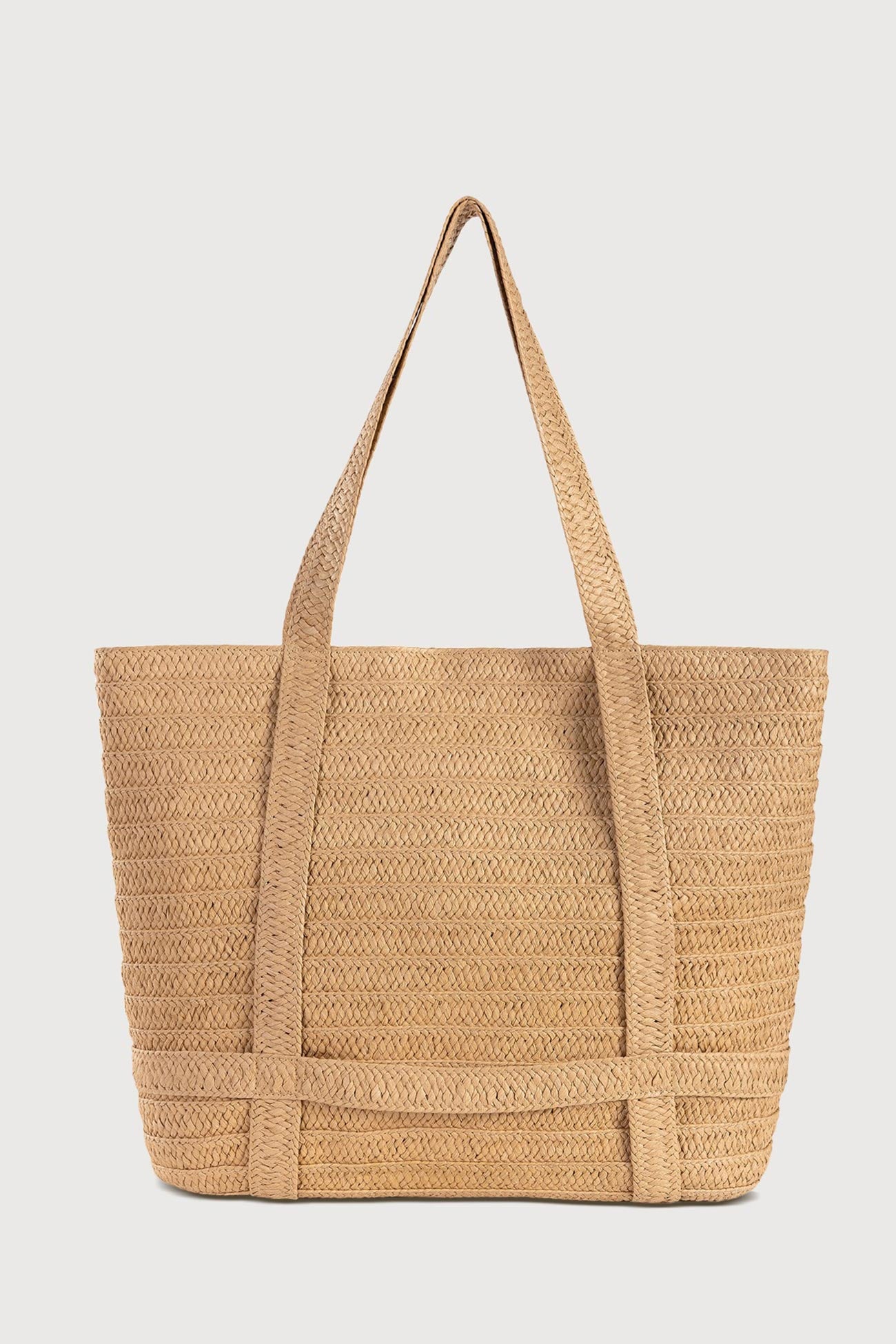 Handmade Solid Color Straw Bag With Hat