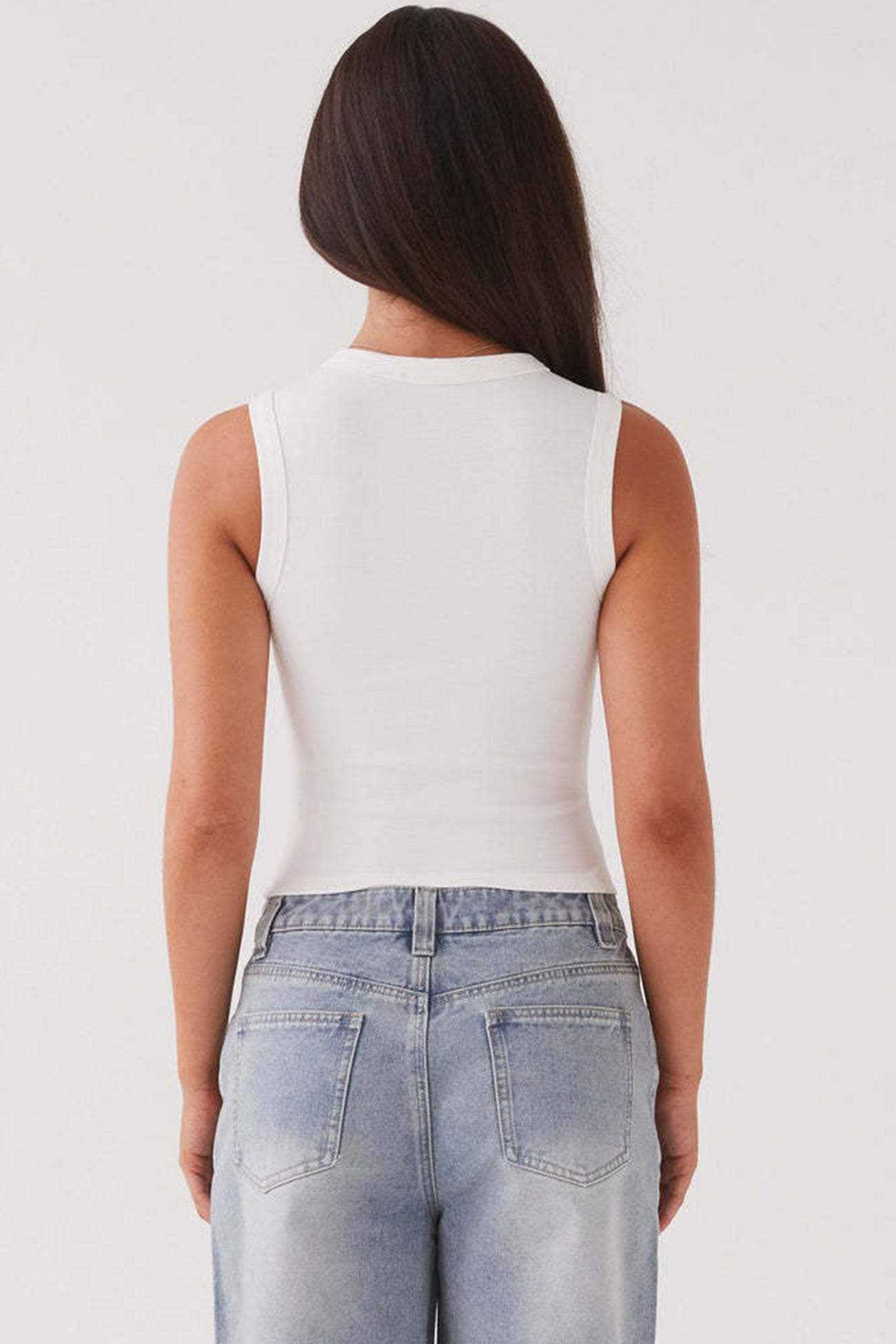 Solid Color Button-down Knit Tank Top