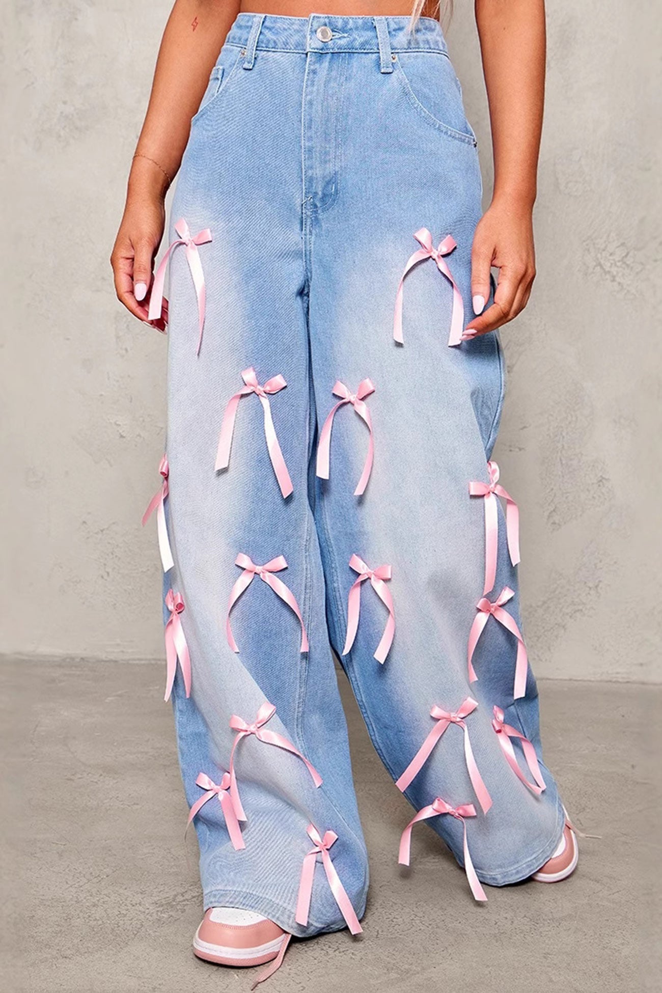 Bow Ribbon High Rise Jeans
