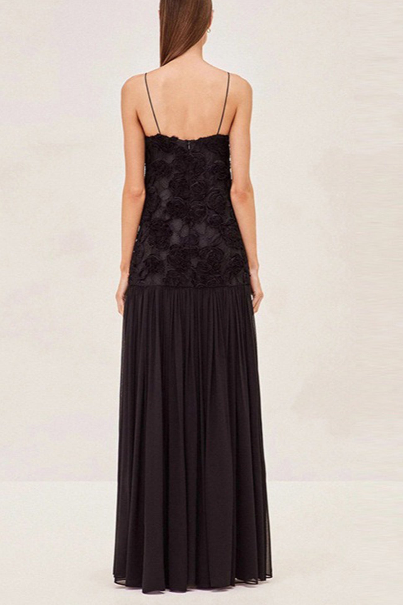 Floral Jacquard Chiffon Cami Dress