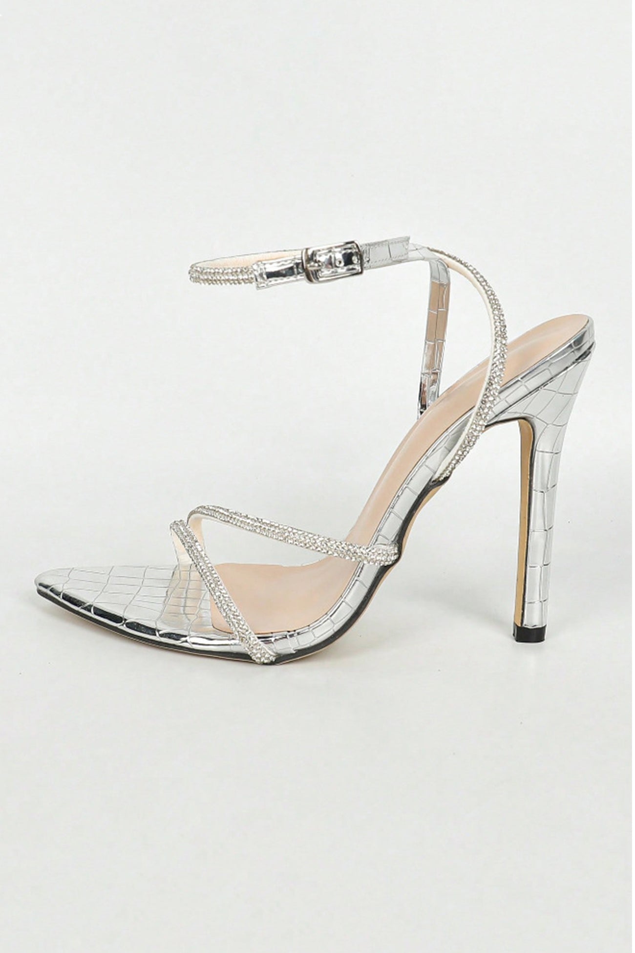 Rhinestone Pointed High Heels