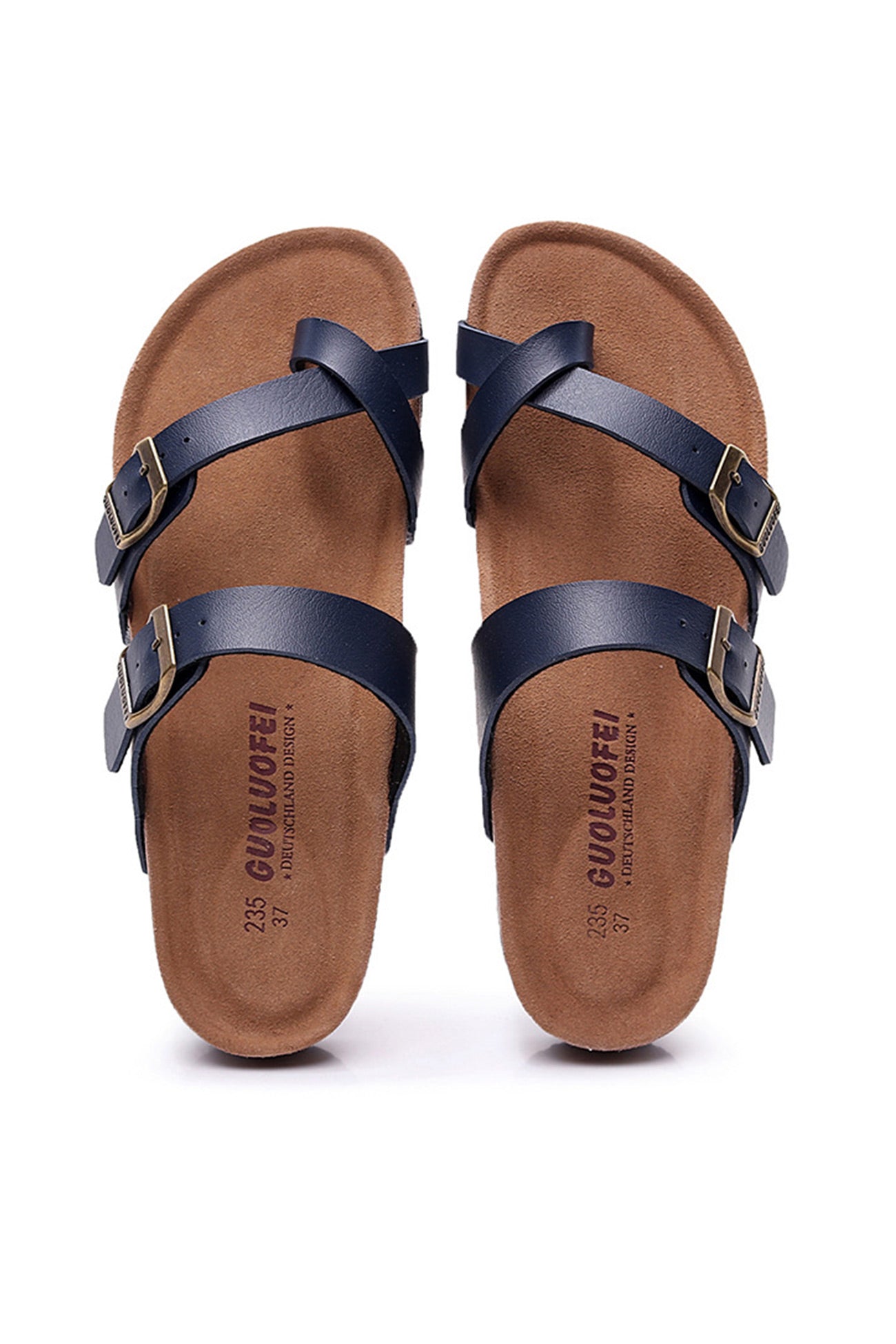 Toe Ring Criss Cross Buckles Thong Sandals