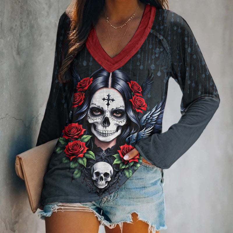 Katrina Rose Art Graphic V-Neck T-Shirt